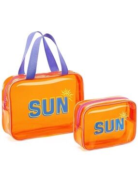 2 Pcs Clear Waterproof PVC Sun Bag